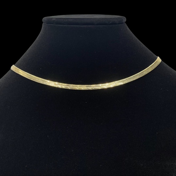 NEW Jennifer Zeuner Chain Herringbone 14K Gold-Plated Brass  Updated 1980s Look - Picture 9 of 13